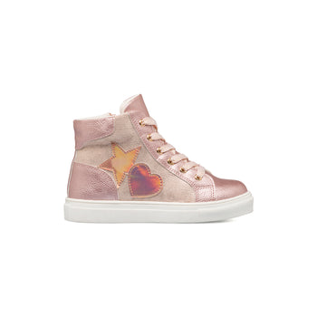 Sneakers alte rosa da bambina con zip e cuori 10 Baci, Scarpe Bambini, SKU k232000457, Immagine 0